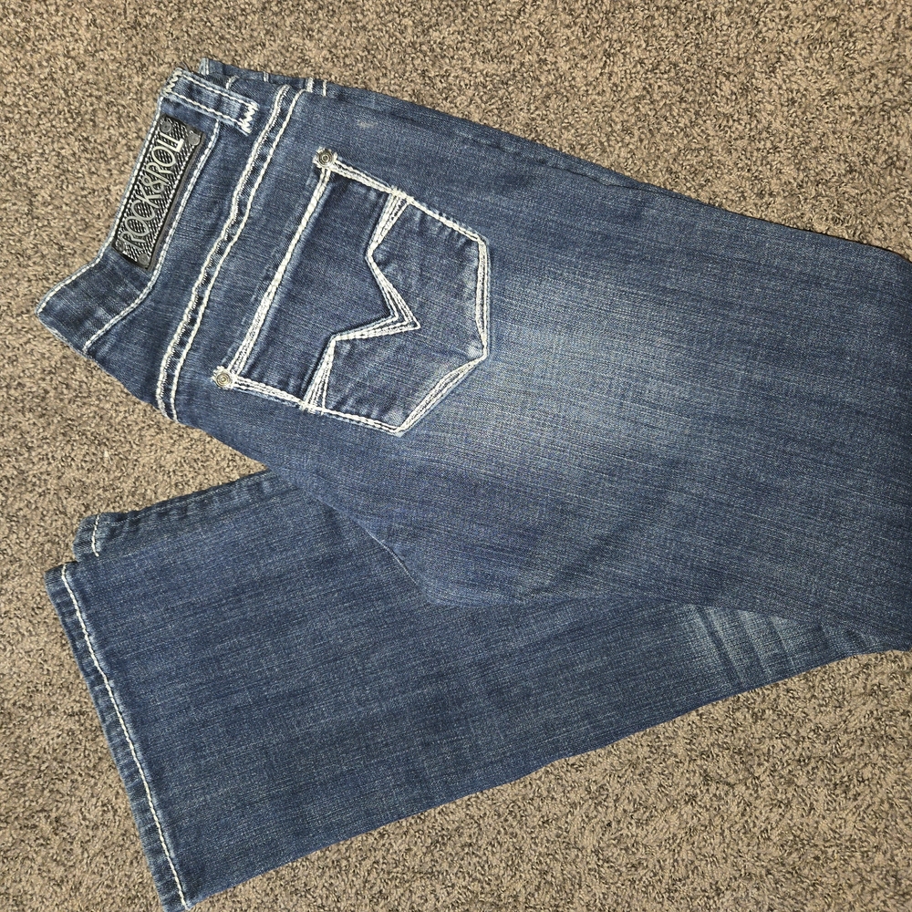 Rock & Roll Riding Blue Denim Jeans